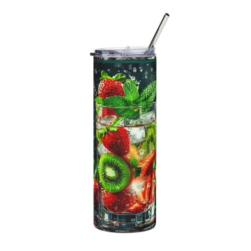 20oz Stainless Tumbler — Fresh Fruit Infusion Design (Straw-Ready)