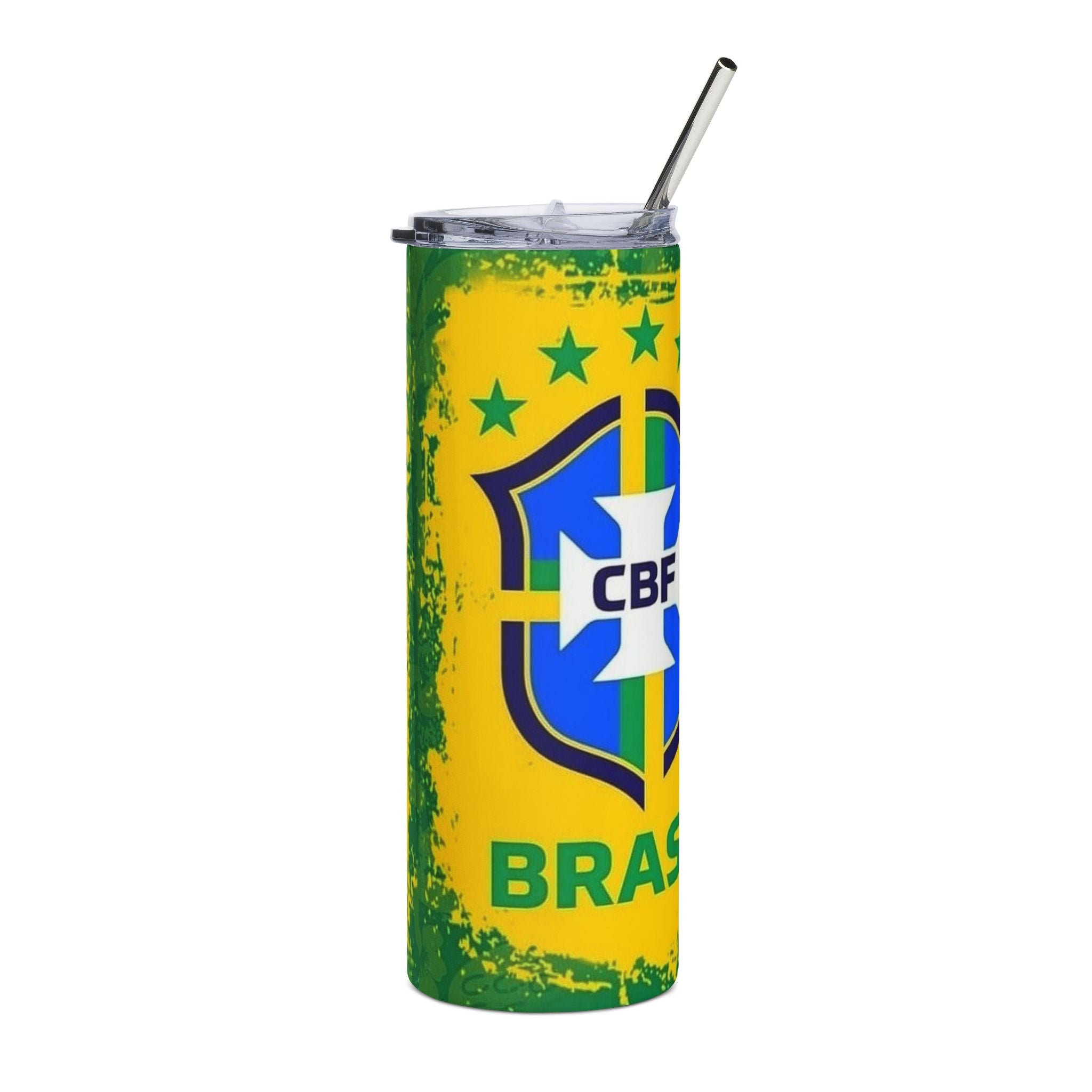 Brazil Flag 20oz Stainless Tumbler — CBF Soccer Fan Travel Cup