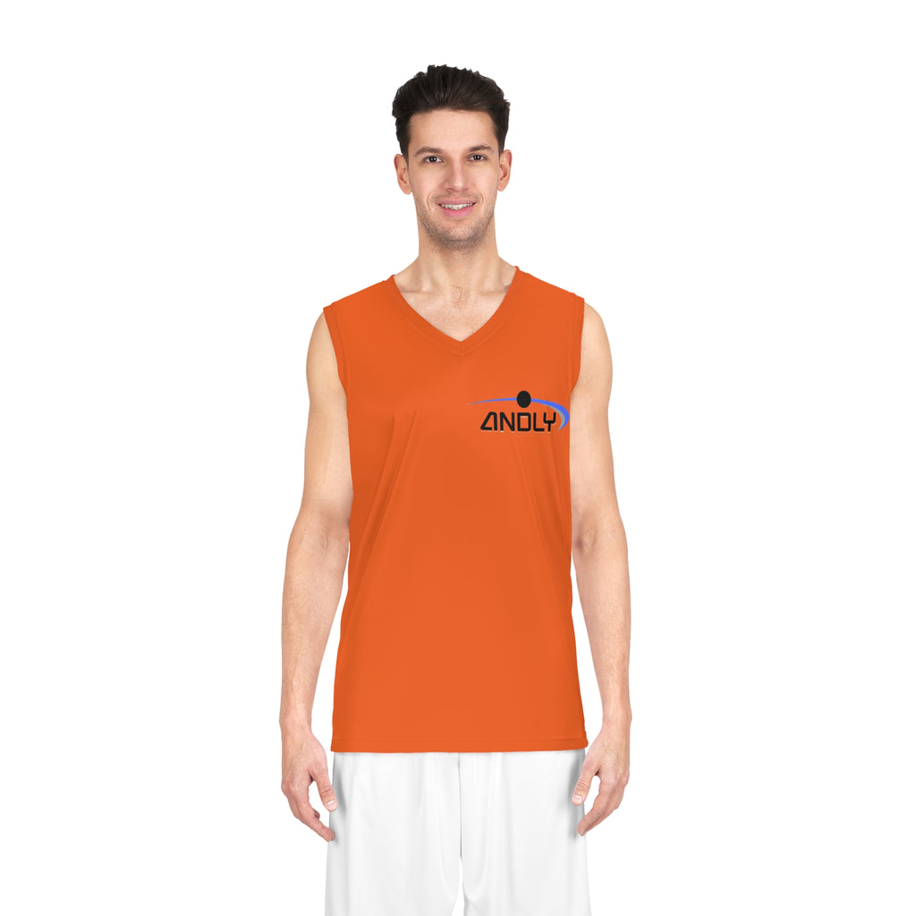 Orange Basketball Jersey with Andly Logo - Team Practice Tank Top