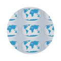 Blue World Map Round Rug — Global Map Decorative Area Rug