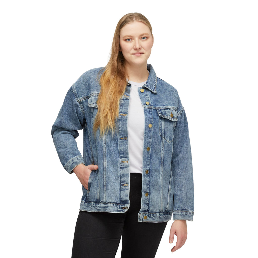 Denim Jacket — 'Spirit' Vintage Gothic Back Print Women's Denim Jacket