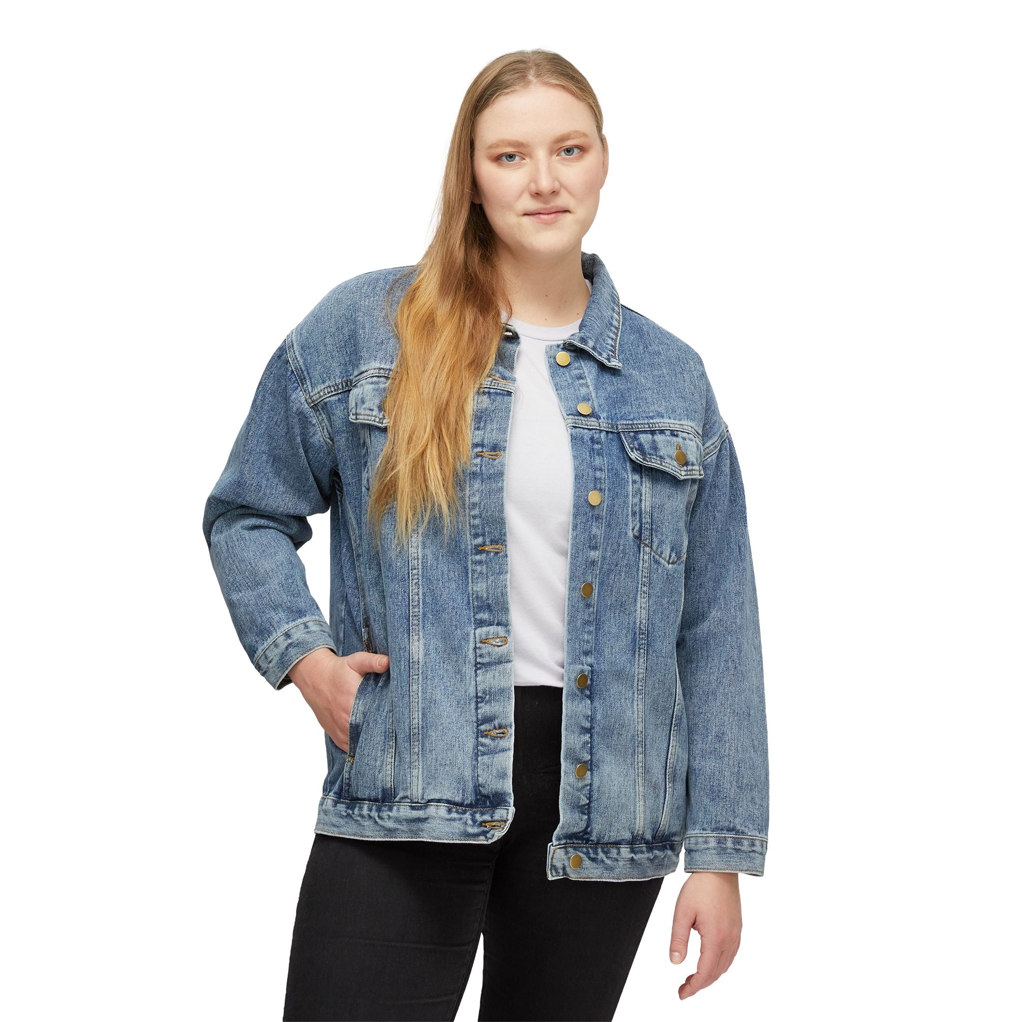 Denim Jacket — 'Spirit' Vintage Gothic Back Print Women's Denim Jacket