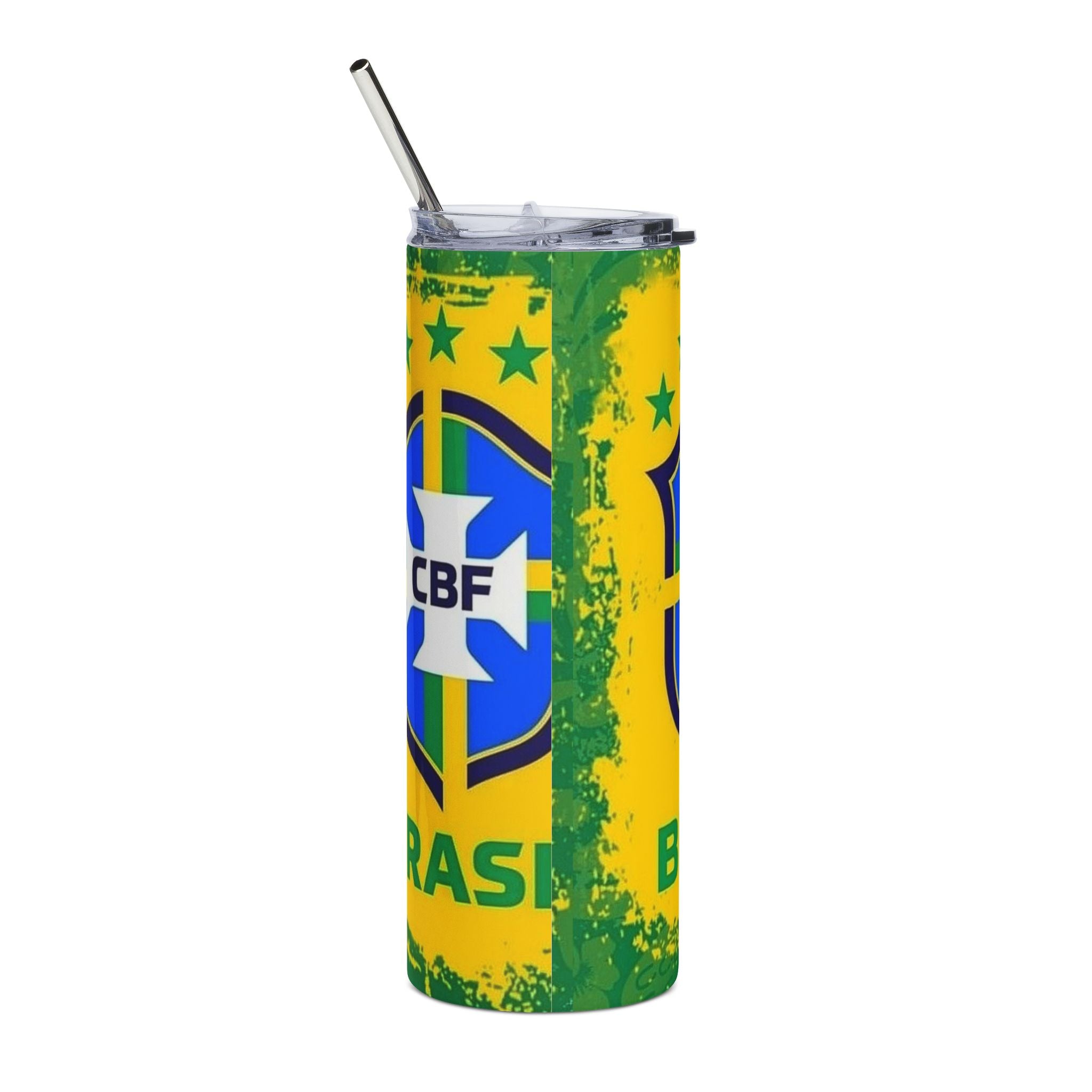 Brazil Flag 20oz Stainless Tumbler — CBF Soccer Fan Travel Cup