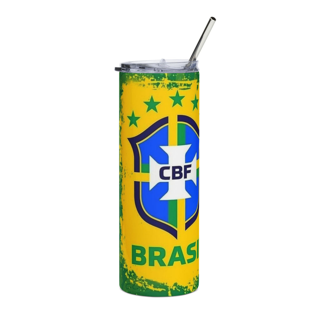 Brazil Flag 20oz Stainless Tumbler — CBF Soccer Fan Travel Cup