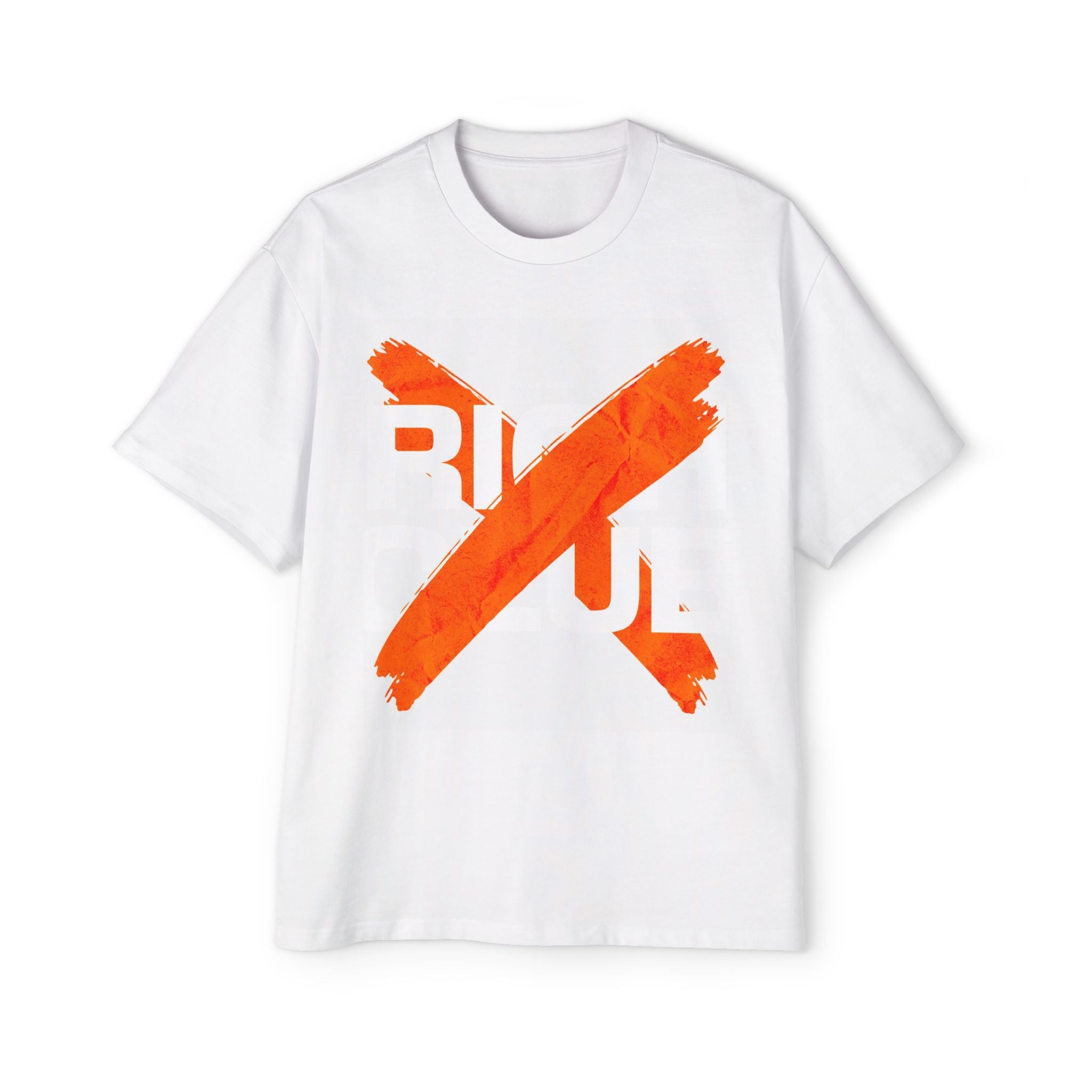 Oversized Tee — Bold Orange X Graphic Shirt