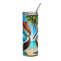 20oz Tropical Coconut Beach Tumbler — Stainless Steel Travel Cup