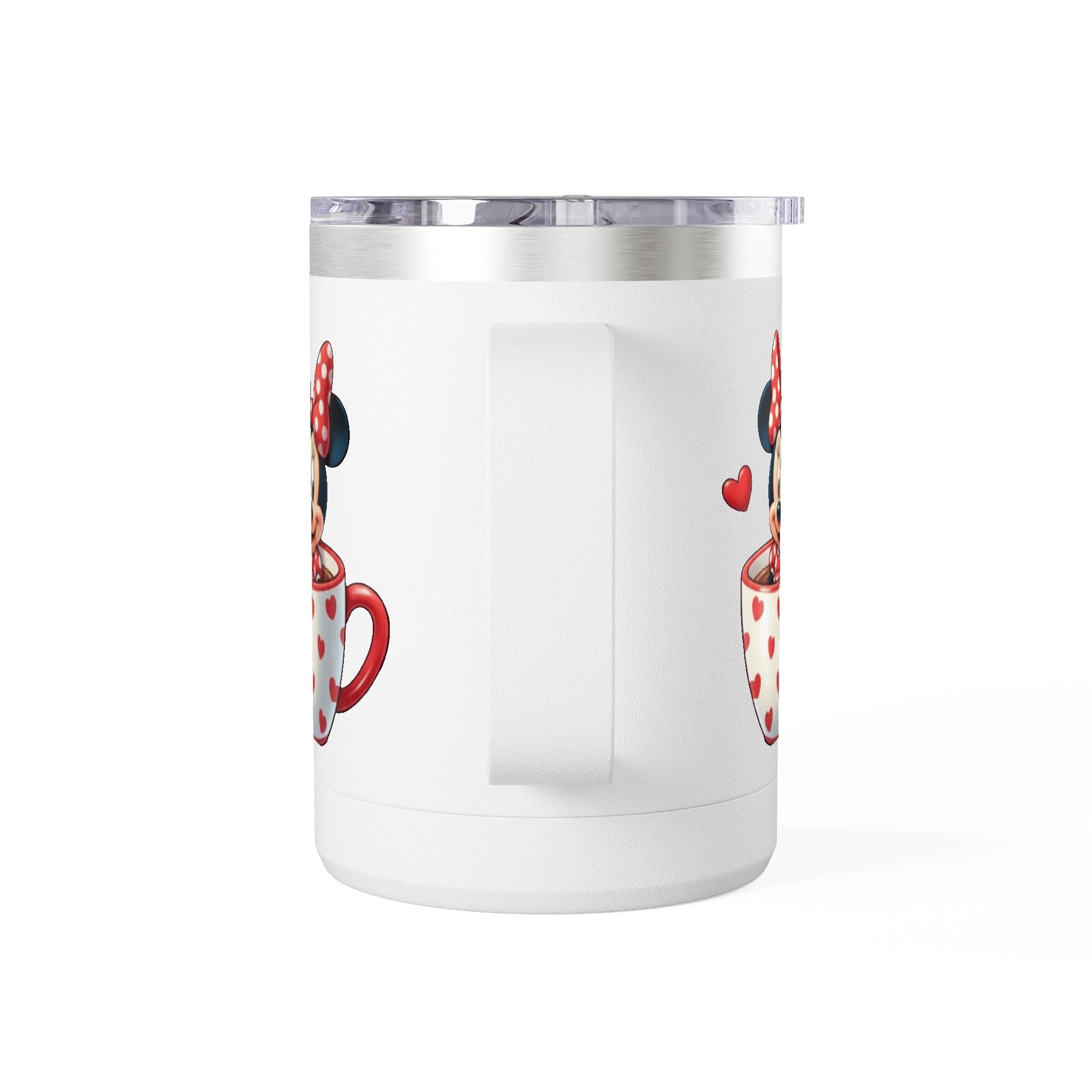Minnie Mouse in Heart Mug Travel Tumbler - 15oz Insulated Coffee Cup