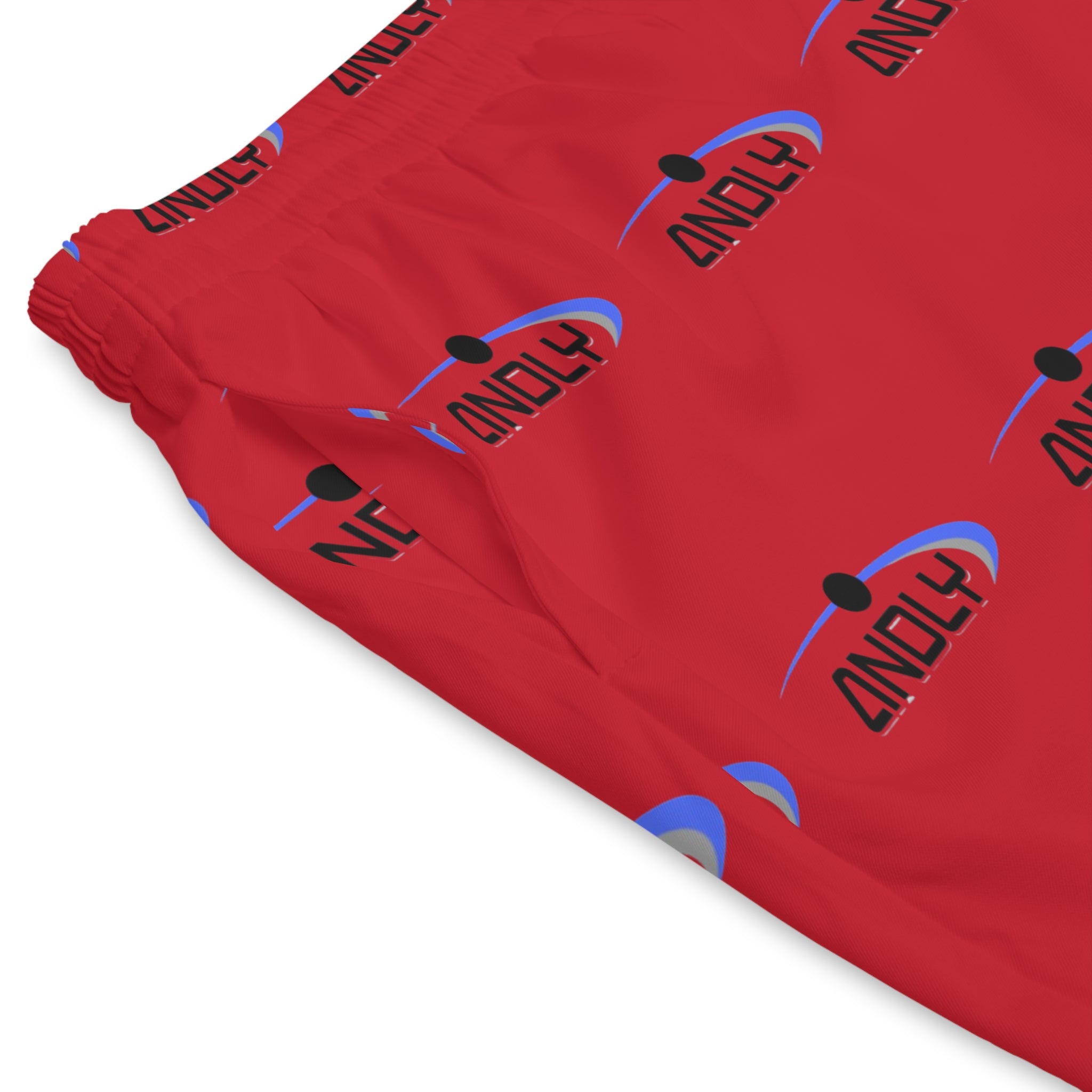 Men's Red Surf-Style Beach Shorts — ANOLY All-Over Print