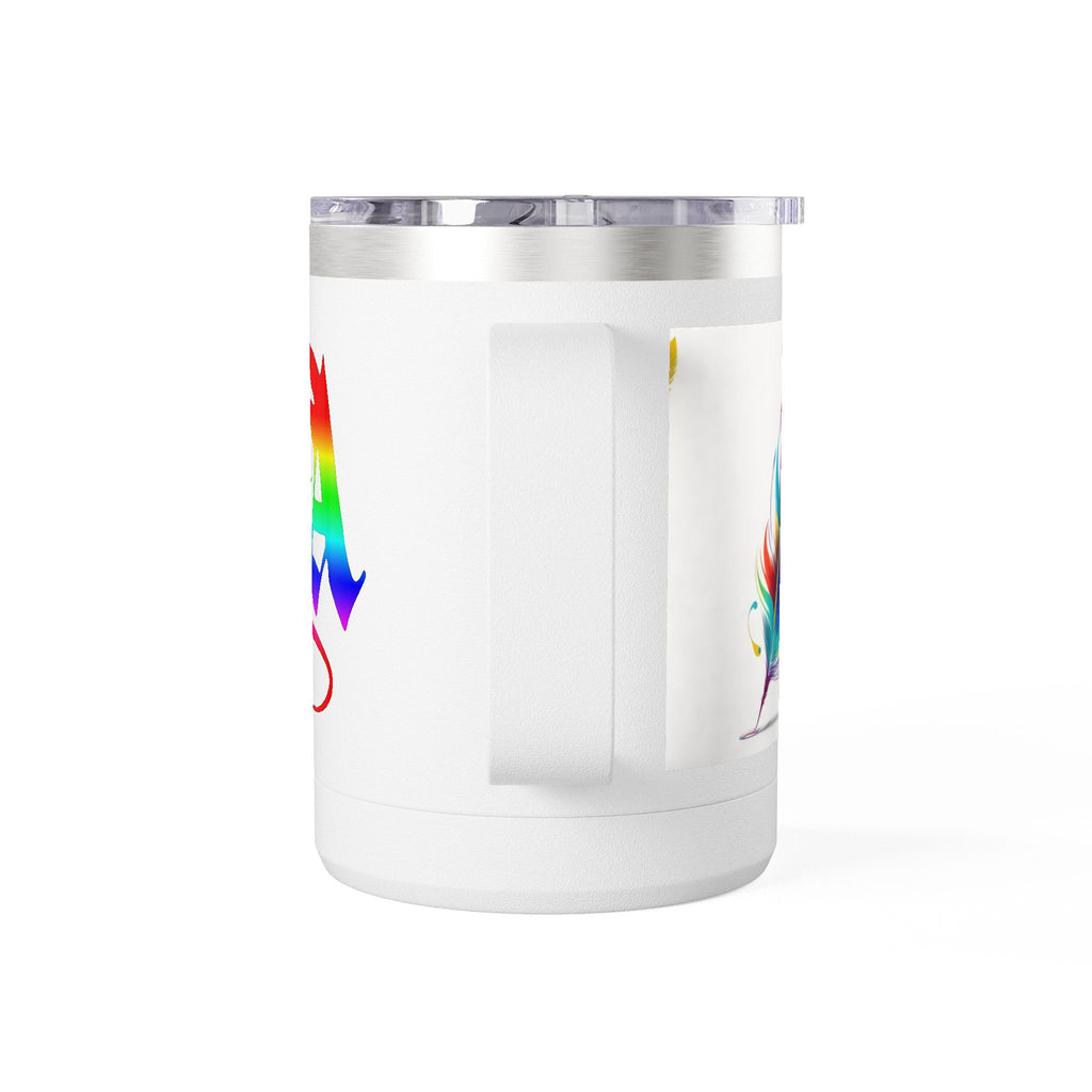 Rainbow Monogram 'A' 15oz Tumbler Mug – Colorful Initial Coffee Cup