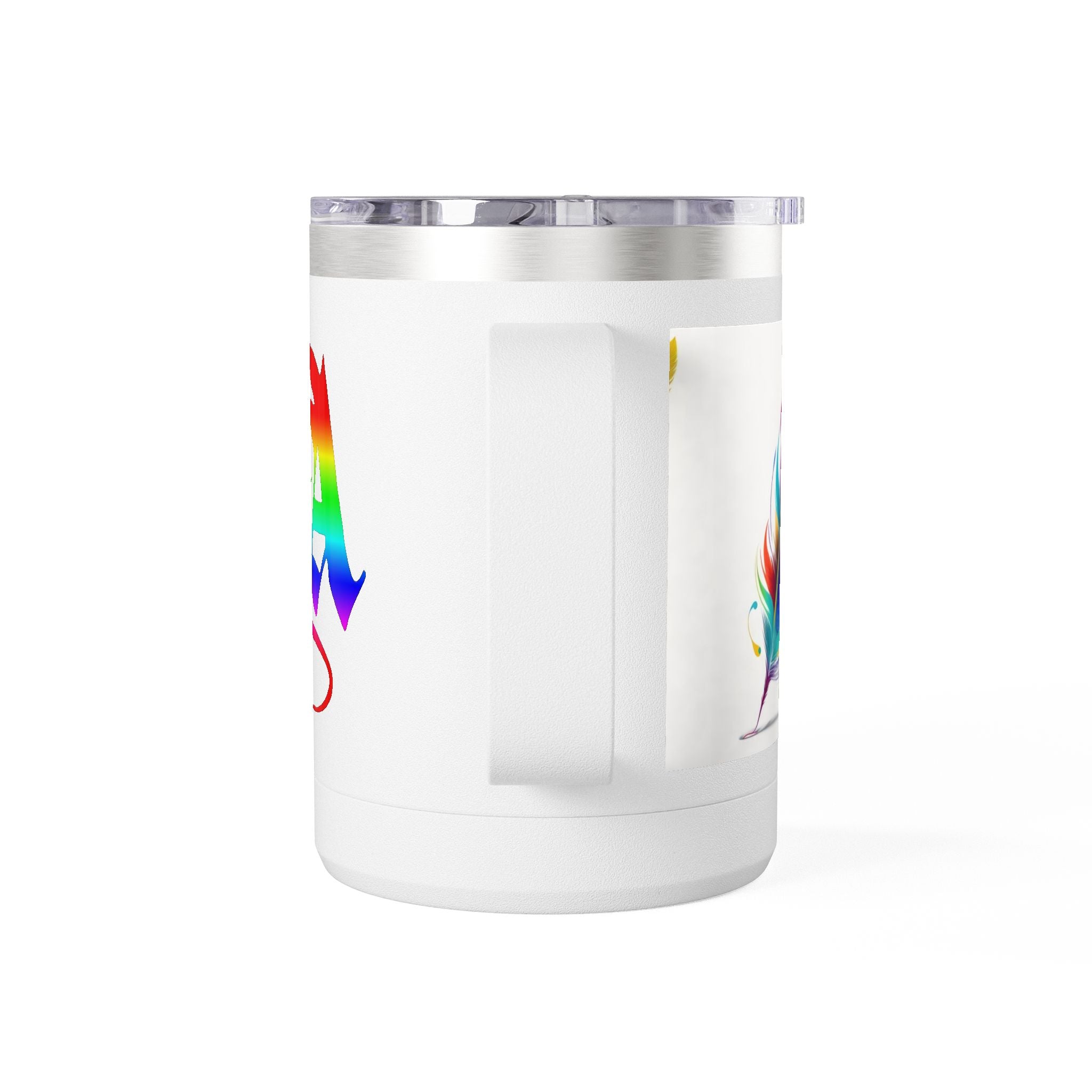 Rainbow Monogram 'A' 15oz Tumbler Mug – Colorful Initial Coffee Cup
