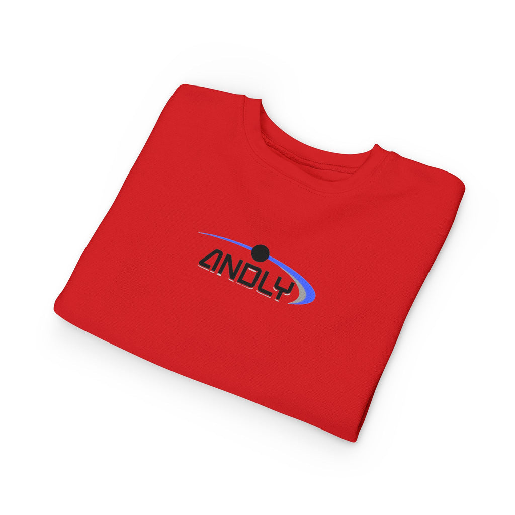 Toddler Sweatshirt - 'ANDLY' Retro Logo Kids Pullover, Cozy Neutral Crewneck