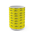 Mug — Yellow Branded Logo Pattern 15oz Coffee Cup