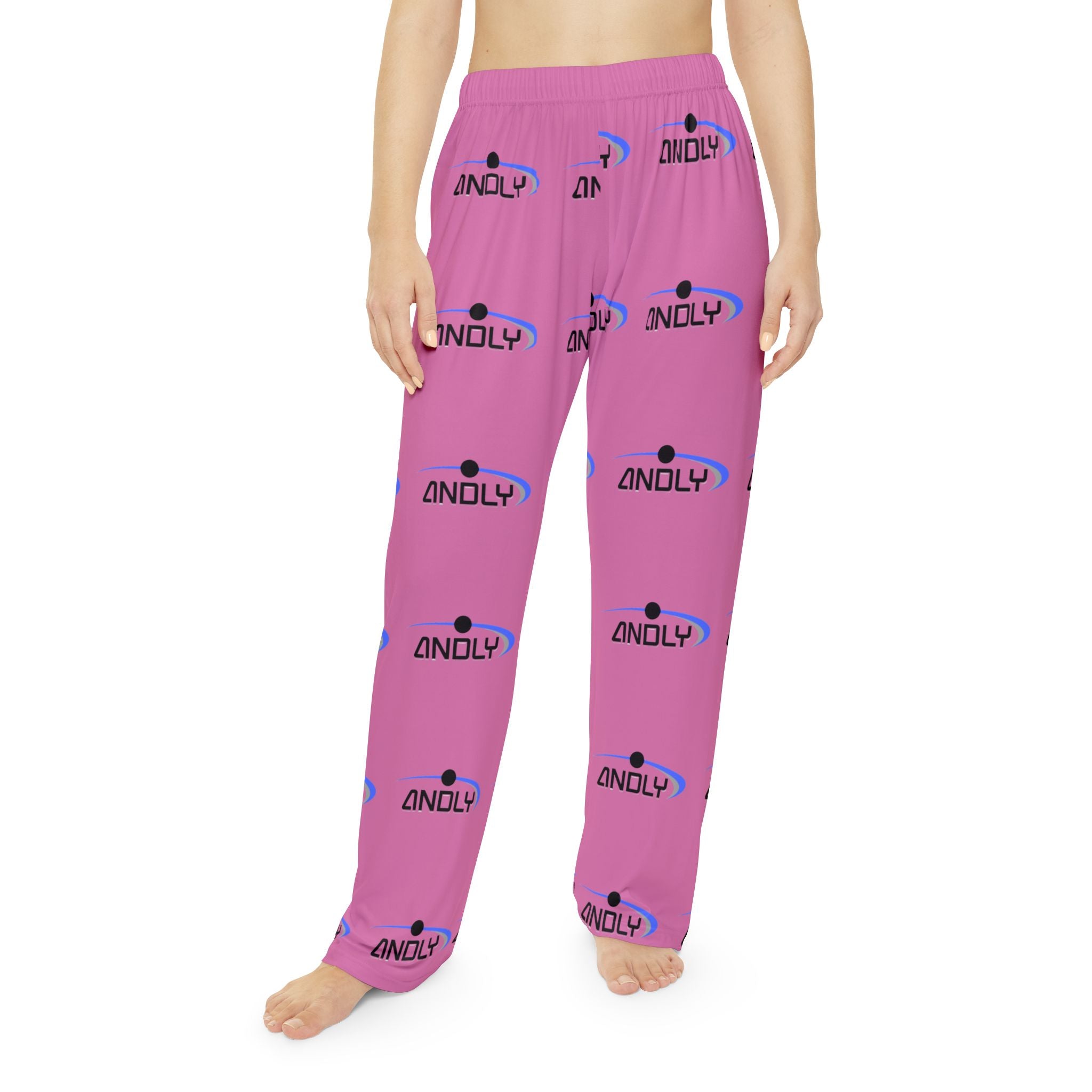 Pink Branded Women's Pajama Pants - All-Over Print 'ANDLY' Lounge Trousers