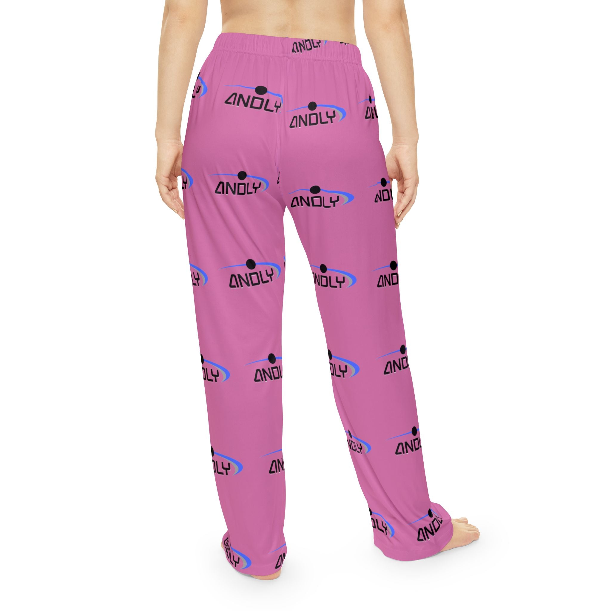 Pink Branded Women's Pajama Pants - All-Over Print 'ANDLY' Lounge Trousers