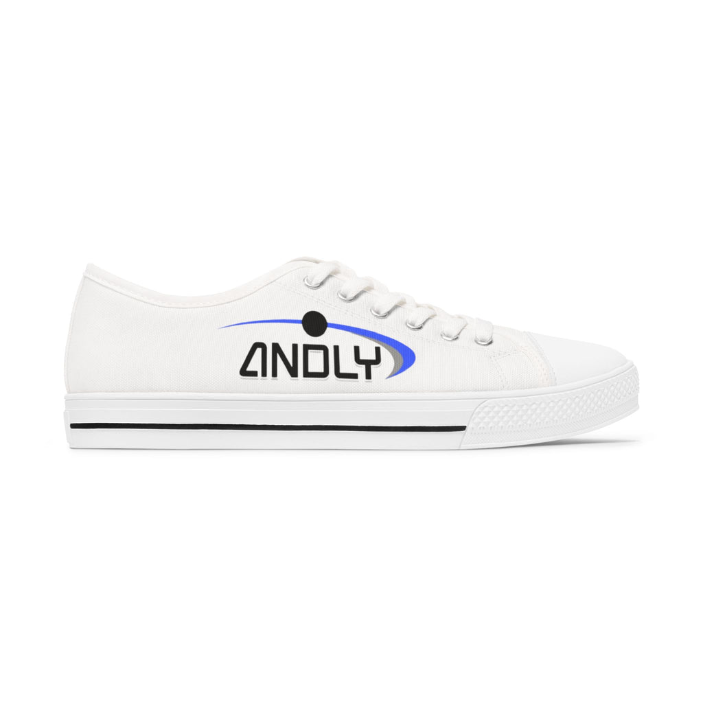 Low Top Sneakers — White "ANOLY" Logo Casual Canvas Shoes
