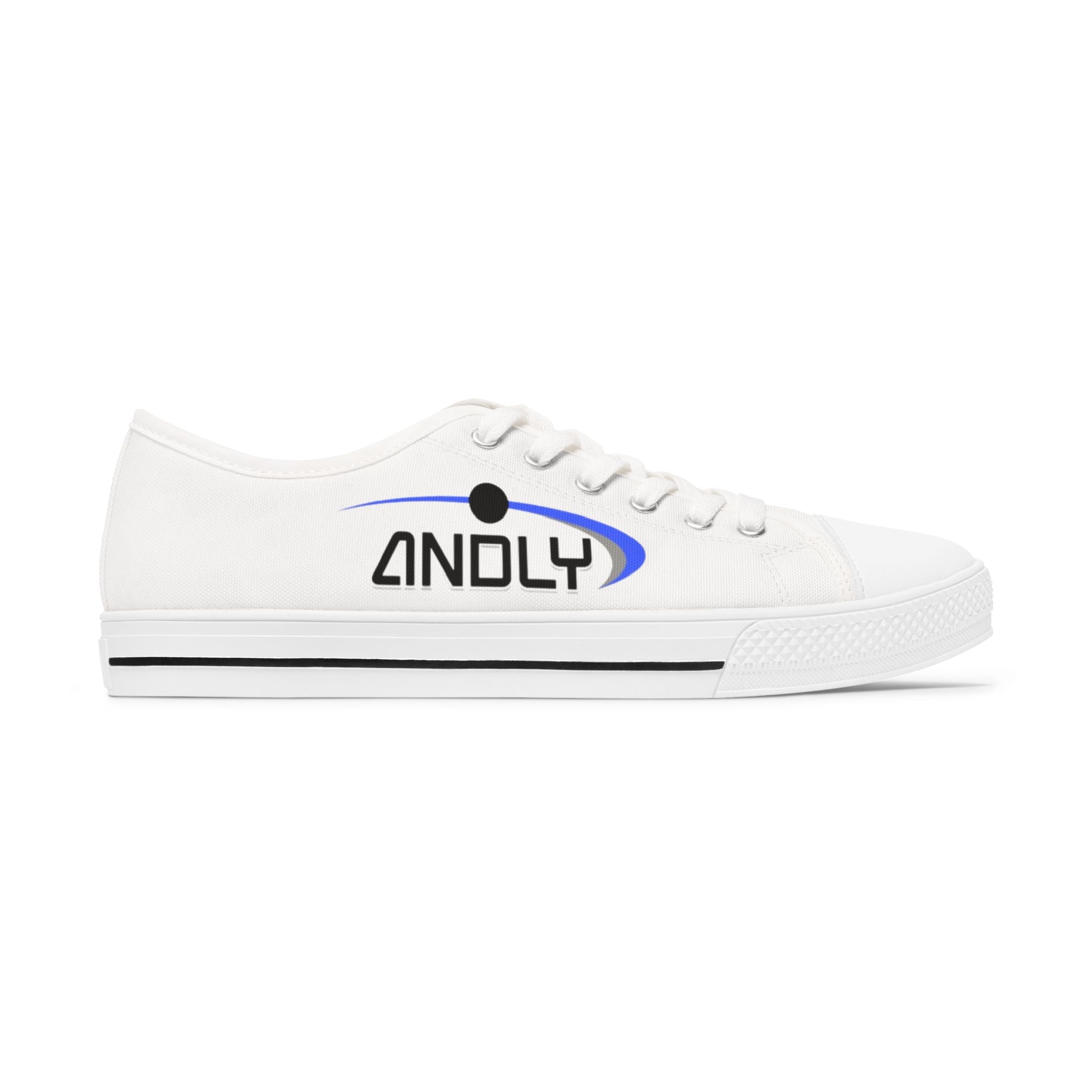 Low Top Sneakers — White "ANOLY" Logo Casual Canvas Shoes
