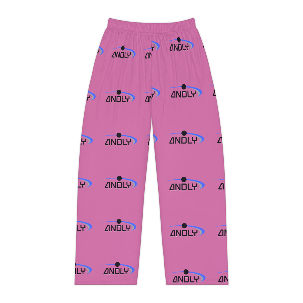 Pink Branded Women's Pajama Pants - All-Over Print 'ANDLY' Lounge Trousers