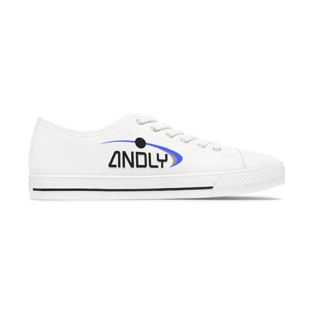 Low Top Sneakers — White "ANOLY" Logo Casual Canvas Shoes