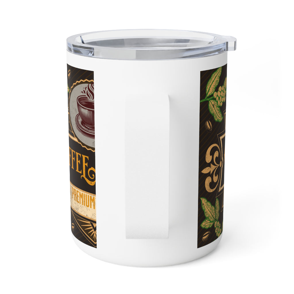 Vintage Coffee Shop Insulated Mug — 10oz Travel Cup