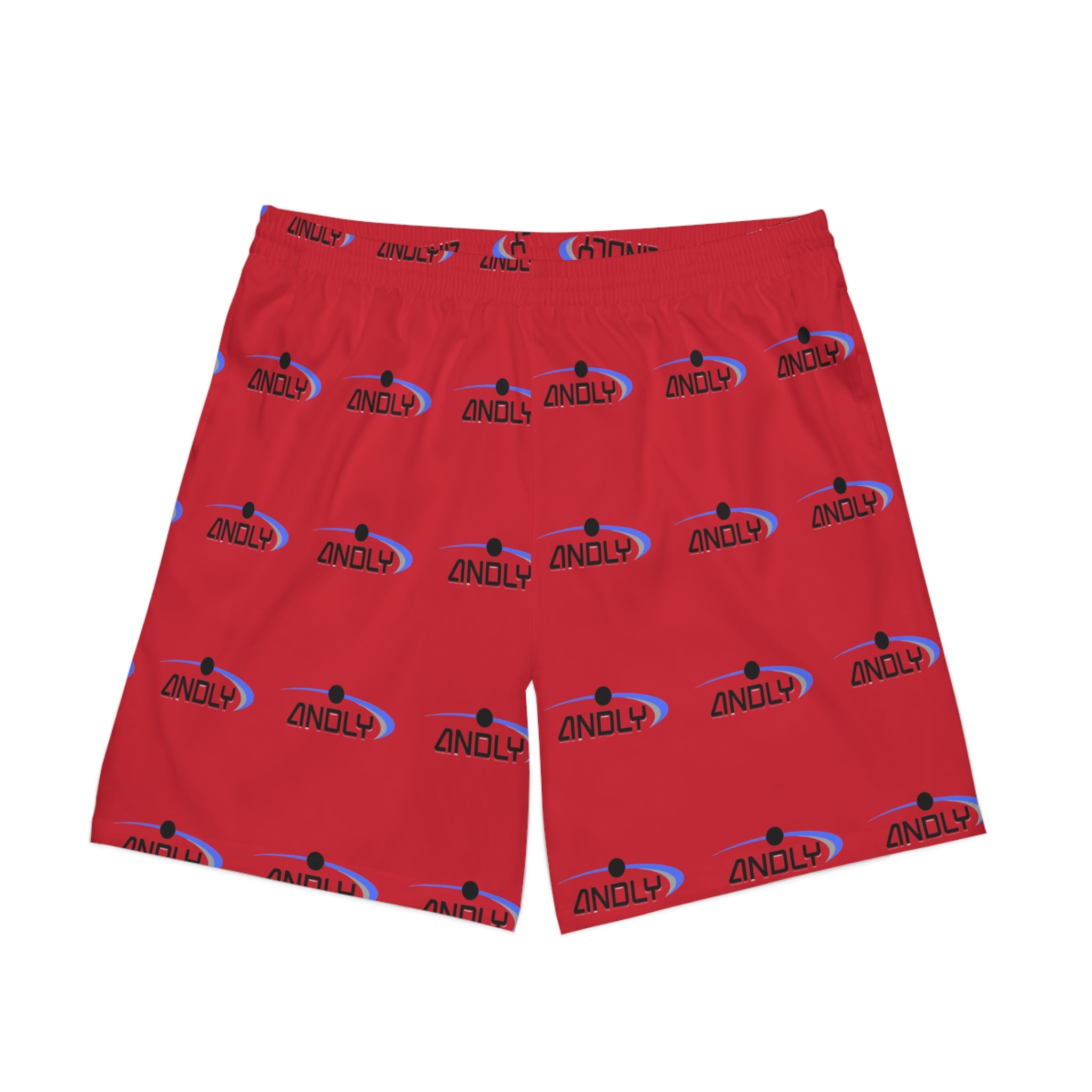Men's Red Surf-Style Beach Shorts — ANOLY All-Over Print