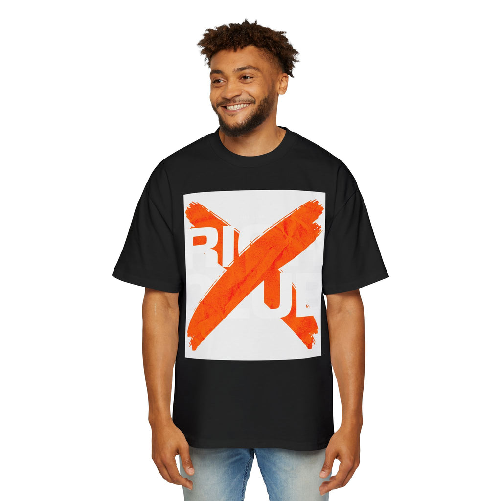 Oversized Tee — Bold Orange X Graphic Shirt