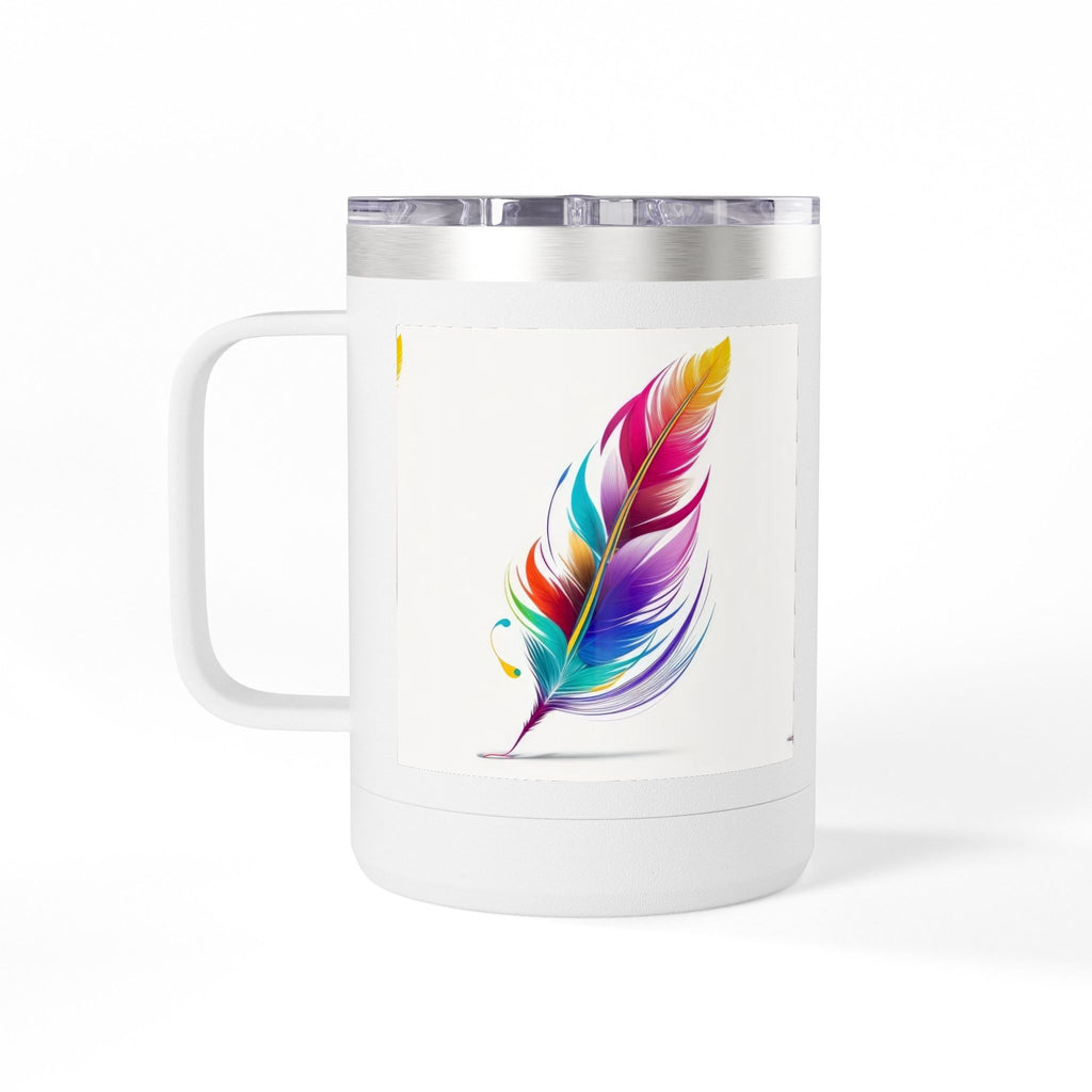 Rainbow Monogram 'A' 15oz Tumbler Mug – Colorful Initial Coffee Cup