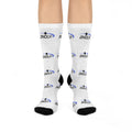 Cushioned Crew Socks — Branded Logo Pattern Comfort Socks