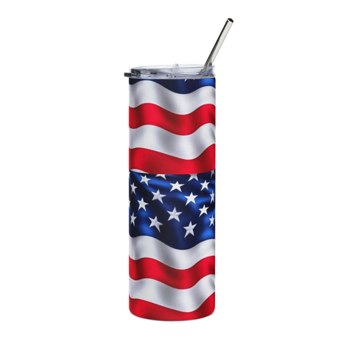 20oz American Flag Stainless Steel Tumbler – Patriotic USA Travel Cup