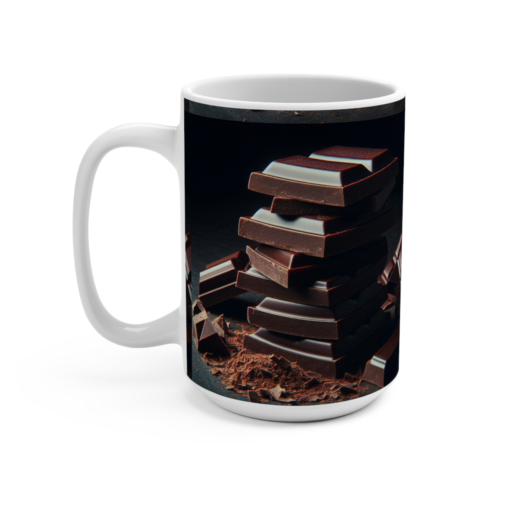 Chocolate Bar Photo Mug — 15oz Ceramic Coffee Cup