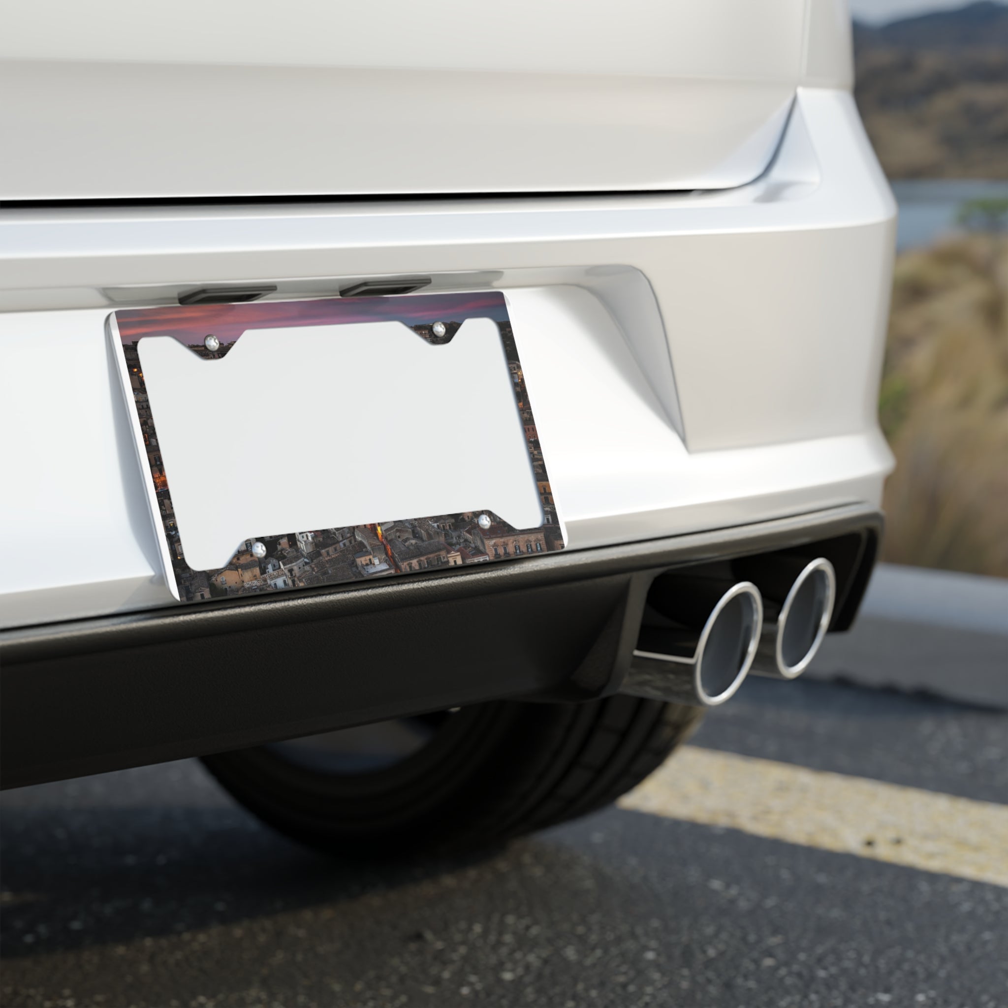 Metal License Plate Frame — Stainless Steel Photo-Edge Car License Plate Trim