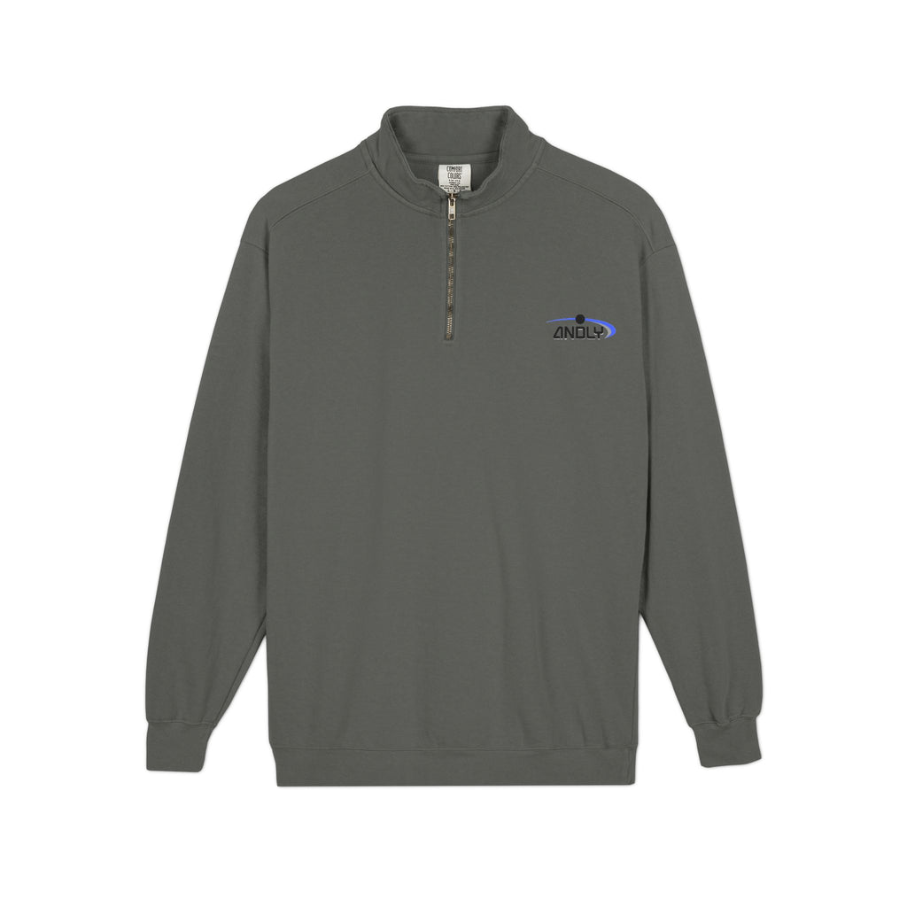 Quarter-Zip Sweatshirt — Minimal 'Andluv' Logo Pullover