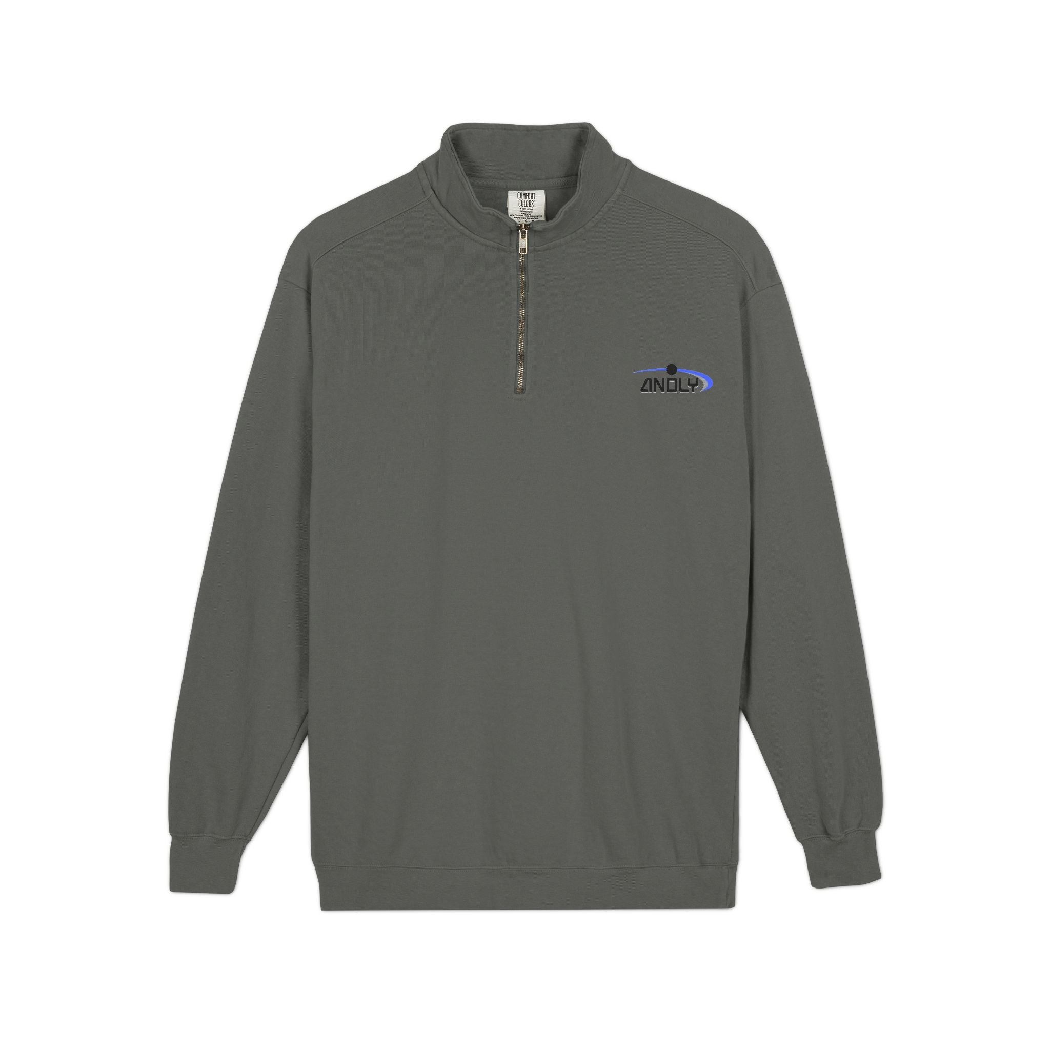 Quarter-Zip Sweatshirt — Minimal 'Andluv' Logo Pullover
