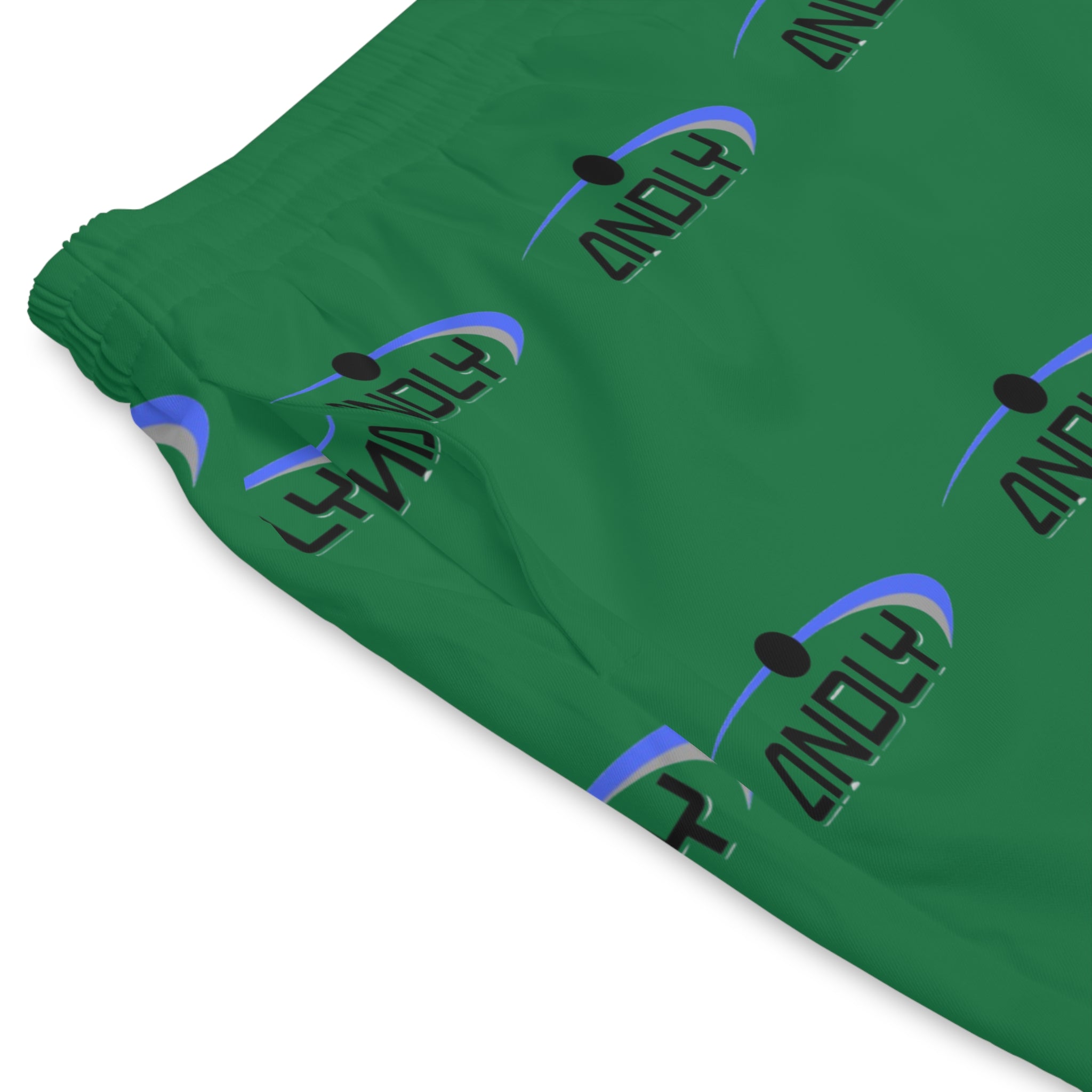 Green Logo Beach Shorts - All-Over Print Men's Swim Trunks