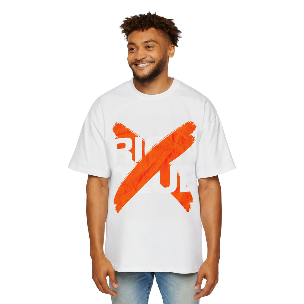 Oversized Tee — Bold Orange X Graphic Shirt
