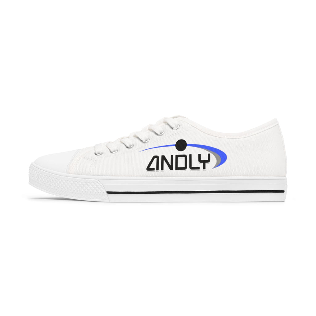 Low Top Sneakers — White "ANOLY" Logo Casual Canvas Shoes