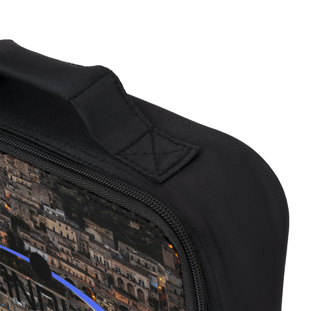 Cityscape Night Lunch Bag — Mediterranean Hilltown Photo Lunchbox