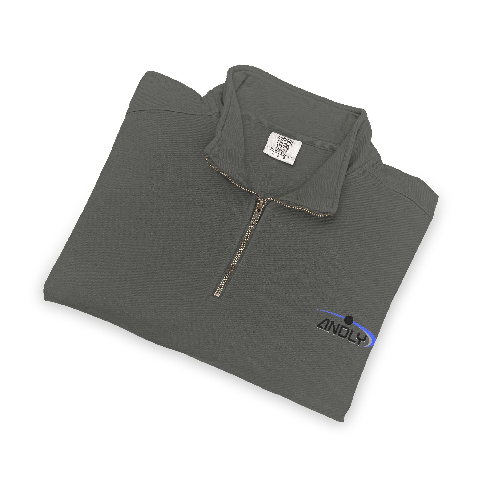 Quarter-Zip Sweatshirt — Minimal 'Andluv' Logo Pullover