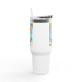 40oz Insulated Travel Mug — Tropical Coconut Waterfall Beach Design