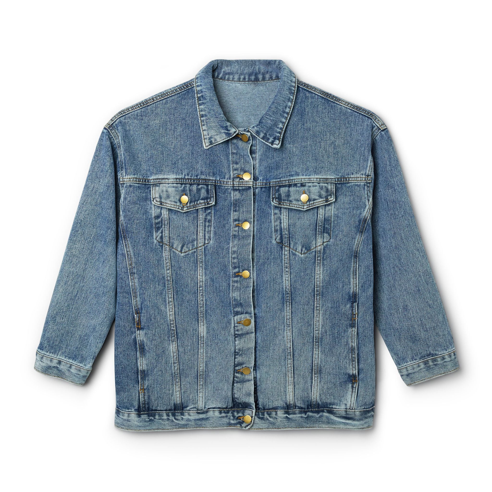 Denim Jacket — 'Spirit' Vintage Gothic Back Print Women's Denim Jacket