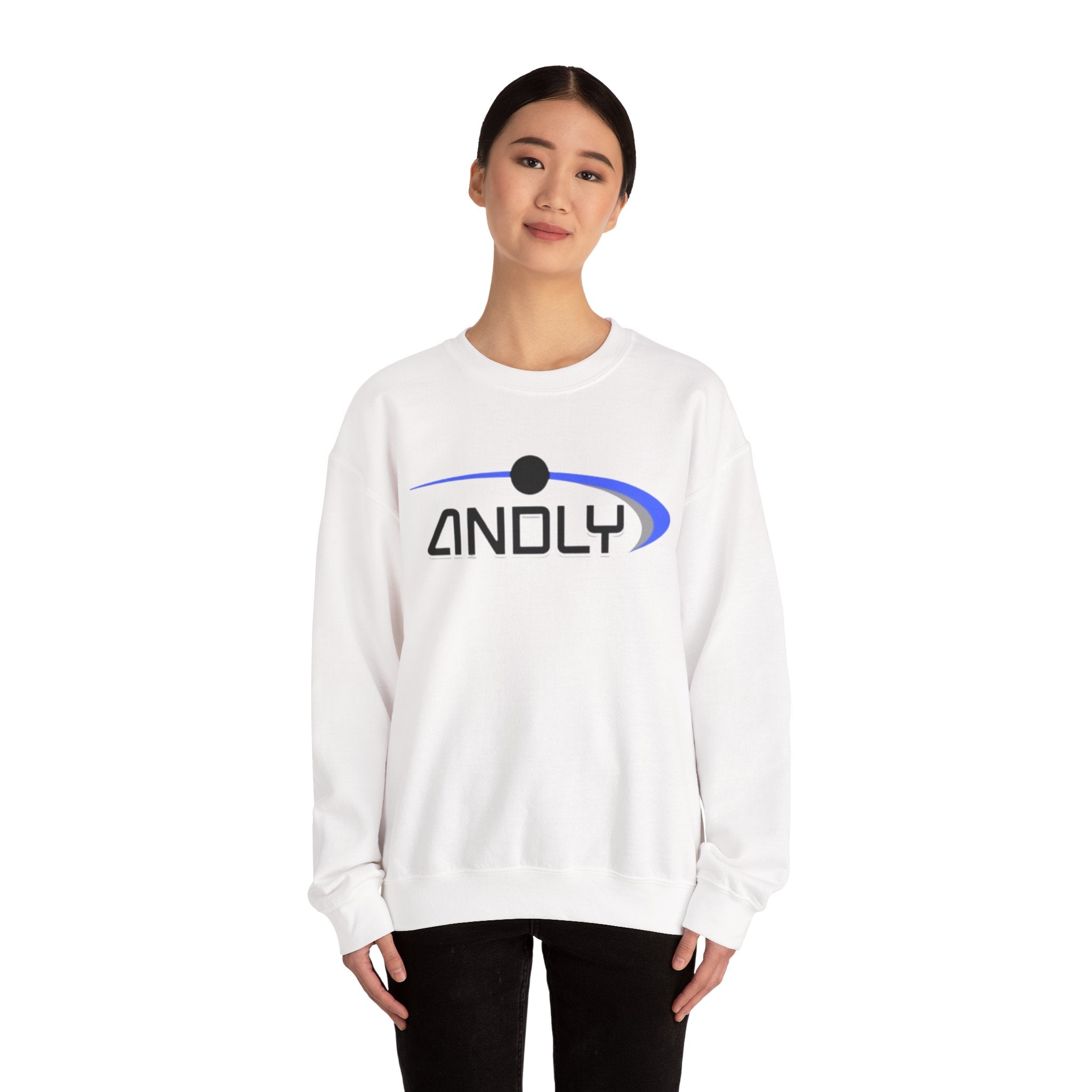 Andly Logo Crewneck Sweatshirt — Minimalist Retro Space Logo Pullover