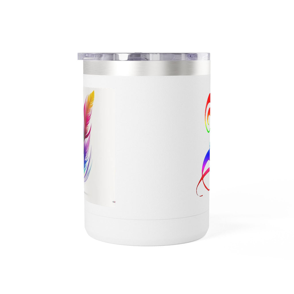 Rainbow Monogram 'A' 15oz Tumbler Mug – Colorful Initial Coffee Cup