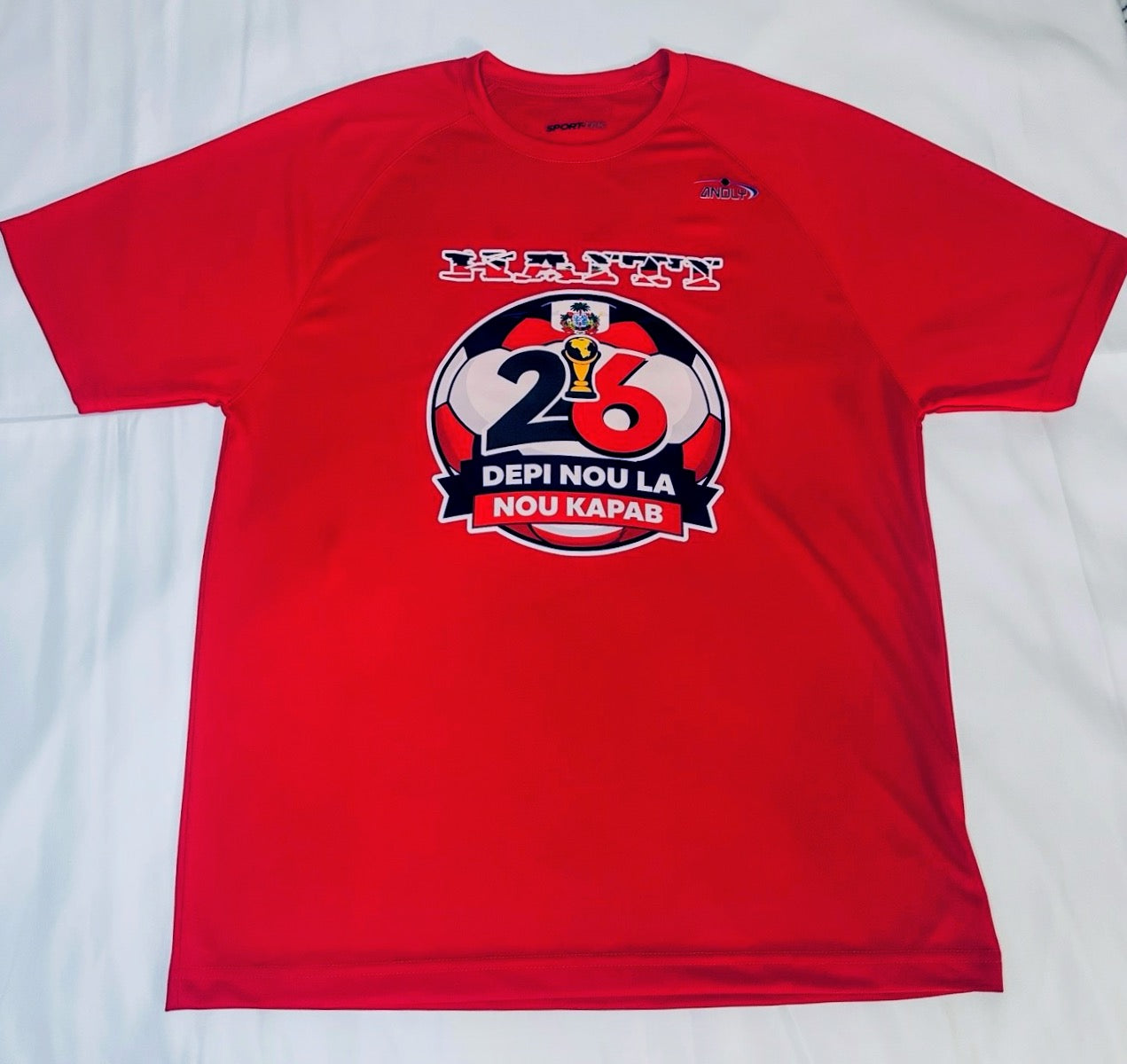 Haiti 26  Fan Performance T-Shirt – Depi Nou La Nou Kapab | ANDLY